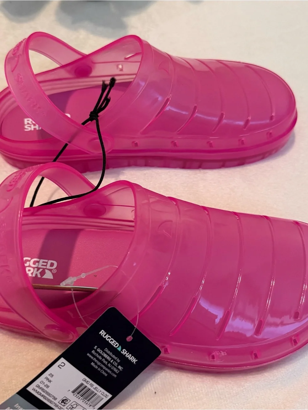 Rugged Shark Girls Jelly Clog Sandals, Size 6